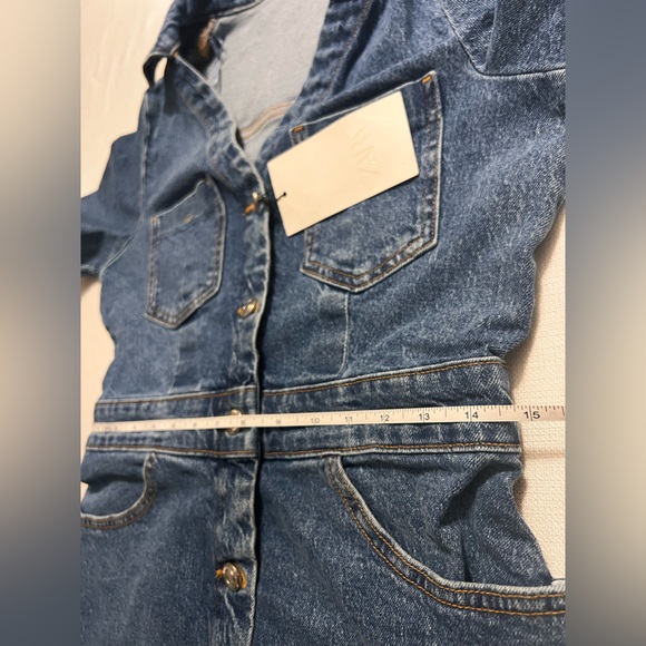 ZARA Z1975 MINI DENIM SHORT SLEEVE DRESS | NWT L - Picture 8 of 15